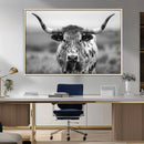 Texas Cow Longhorn Wall Art Canvas Print for Farm House Wall by MyGreatCanvas | Canvas Wall Art Prints | Photo Prints & Wall Decor