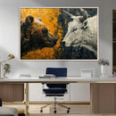 Bear and Bull Wall Art Canvas Print – Abstract Animal