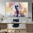 Abstract Watercolor Golf Player Wall Art Canvas Print