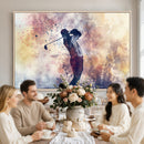 Abstract Watercolor Golf Player Wall Art Canvas Print