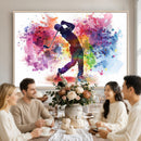 Colorful Golfer Swing Wall Art Canvas Print - Ready to Hang,