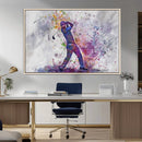 Watercolor Golf Swing Wall Art Canvas Print | Vibrant