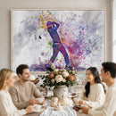Watercolor Golf Swing Wall Art Canvas Print | Vibrant