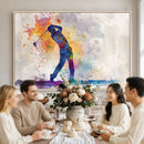 Watercolor Golf Swing Wall Art Canvas Print | Vibrant