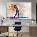 Watercolor Golf Swing Wall Art Canvas Print | Vibrant