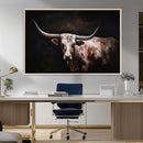 Texas Longhorn Wall Art Canvas Print | Western Ranch Decor |