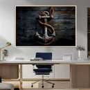 3 Panel Grunge Abstract Anchor Wall Art Canvas Print Set