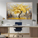 Golden Tree Canvas Print | Abstract Wall Art for Modern