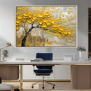Yellow Blossom Tree Canvas Wall Art - Floral Abstract Modern