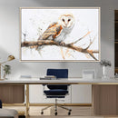 Barn Owl Wall Art on Branch | Stunning Canvas Print for