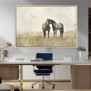 Chines Style Grunge Horses Wall Art Canvas Print