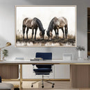 Chines Ink Style Horses Wall Art Canvas Print