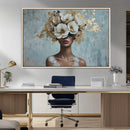 Golden Petal Wall Art - Petal Silhouette Woman Wall Art by MyGreatCanvas | Canvas Wall Art Prints | Photo Prints & Wall Decor