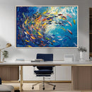 Colorful Swirling Fish School Wall Art Canvas Print |