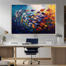Vibrant Abstract Fish Swarm Art – Colorful Fish Inspired