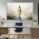 Framed Jesus Walking on Water Wall Art - 3-Panel Christian