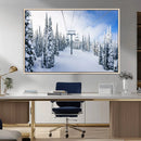 Winter Ski Lift Wall Art Print - Landscape Wall Art | Snowy by MyGreatCanvas | Canvas Wall Art Prints | Photo Prints & Wall Decor