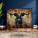 Longhorn Wall Art – Rustic Western Bull Canvas Print, Modern