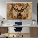 Wood Abstract Deer Wall Art | Rustic Wildlife Canvas Print |