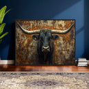 Longhorn Texas Cow Bull Wall Art | Rustic Farmhouse Canvas by MyGreatCanvas | Canvas Wall Art Prints | Photo Prints & Wall Decor