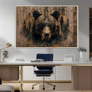 Rustic Grizzly 399 Wall Art | Triptych Canvas Print | Rustic