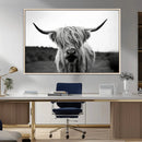 Highland Cow Wall Art | Black and White Farmhouse Decor |