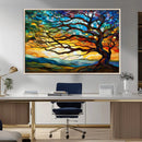 Vibrant Mosaic Tree of Life Wall Art | Stained Glass Style