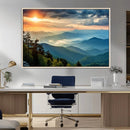 Sunrise Over Mountain Range Wall Art Canvas Print, Farmhouse