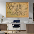 Middle Earth Map Canvas Wall Art – Vintage Fantasy Map