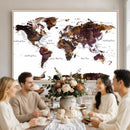 World Map Canvas Print – Detailed Map of the World Wall Art