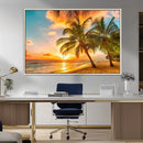 Tropical Sunset Beach Canvas Wall Art Print – Vibrant Palm by MyGreatCanvas | Canvas Wall Art Prints | Photo Prints & Wall Decor
