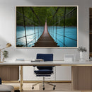 Suspension Bridge Over River Canvas Art | 3-Panel Nature by MyGreatCanvas | Canvas Wall Art Prints | Photo Prints & Wall Decor
