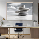 Still Life Black and White Zen Stones Wall Art Canvas,