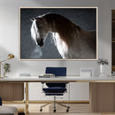 Large Wall Art Cream Colored Horse on Grey Background Canvas