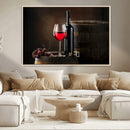 Red Wine and Bottle Canvas Print