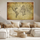 Push Pin World Map Canvas Print – Travel Tracker Wall Art