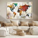 Watercolor World Map Canvas Print – Framed Wall Art for by MyGreatCanvas | Canvas Wall Art Prints | Photo Prints & Wall Decor