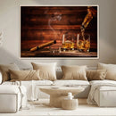 Whiskey and Cigar Wall Art Canvas | 3 Panel Bar Room Decor by MyGreatCanvas | Canvas Wall Art Prints | Photo Prints & Wall Decor