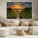 Lake and Flower Wall Art Canvas Print