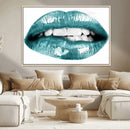 Blue Lips Wall Art Canvas Print