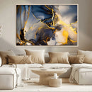 Large Abstract Wall Art Print -  Gold and Blue Abstract