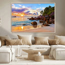 Tropical Island Beach Sunset Canvas Print