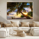 Tropical Island Sunset on the Beach Palms Wall Art Canvas by MyGreatCanvas | Canvas Wall Art Prints | Photo Prints & Wall Decor