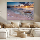 Sea Ocean Sunset Beach Wall Art Canvas Print