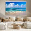 Tropical Beach 3-Panel Canvas Wall Art – Serene Ocean Waves