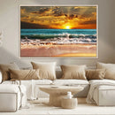 Golden Sunset Beach Canvas Wall Art – Triptych Seascape by MyGreatCanvas | Canvas Wall Art Prints | Photo Prints & Wall Decor