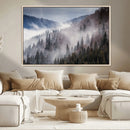 Beautiful Rising Fog in Winter Mountain Landscape- Framed