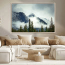 Mountain Mist Canvas Wall Art Print | 3-Panel Foggy Forest
