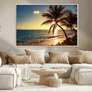 Sunset Palm Trees Wall Art Canvas Print