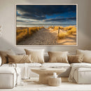 Ocean Beach Dark Clouds Wall Art Canvas Print